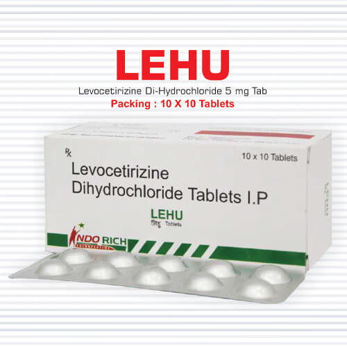 Product Name: Lehu, Compositions of Lehu are Levocetirizine & Dihydrochloride Tablets IP - Pharma Drugs and Chemicals