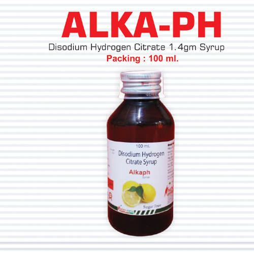 Product Name: Alka PH, Compositions of Alka PH are Disodium Hydrogen Citrate 1.4 gm Syrup - Pharma Drugs and Chemicals