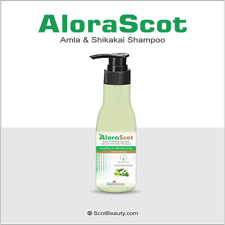 Product Name: Alorascot, Compositions of are Amla & Shikakai Shampoo - Scothuman Lifesciences
