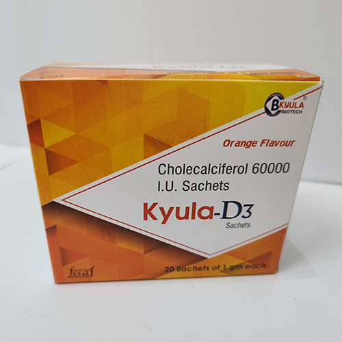 Kyula D3 are Cholecalciferol 60000 I.U. Sachets - Bkyula Biotech