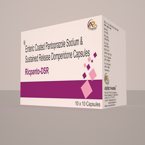 Product Name: Ricpanto DSR, Compositions of Ricpanto DSR are Pantoprazole Sodium Enteric Coated & Domperidone Sustained Release Capsules - Aseric Pharma