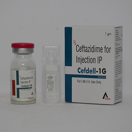 Product Name: CEFDELL 1G, Compositions of CEFDELL 1G are Ceftazidime for Injection IP - Alencure Biotech Pvt Ltd