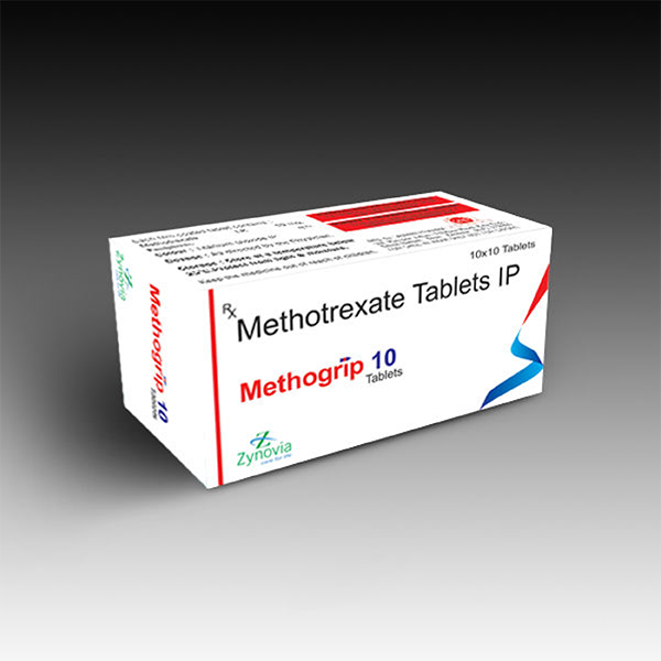 Product Name: Methogrip 10, Compositions of Methogrip 10 are Methotrexate Tabletes Ip - Zynovia Lifecare
