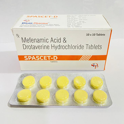 Product Name: Spacet D, Compositions of Spacet D are Mefenamic Acid & Drotaveriene Hcl Tablets - Disan Pharma