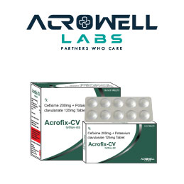 Product Name: Acroficx CV, Compositions of Acroficx CV are Cefixime, parasitic, Clavulanate Tablets - Acrowell Labs Private Limited