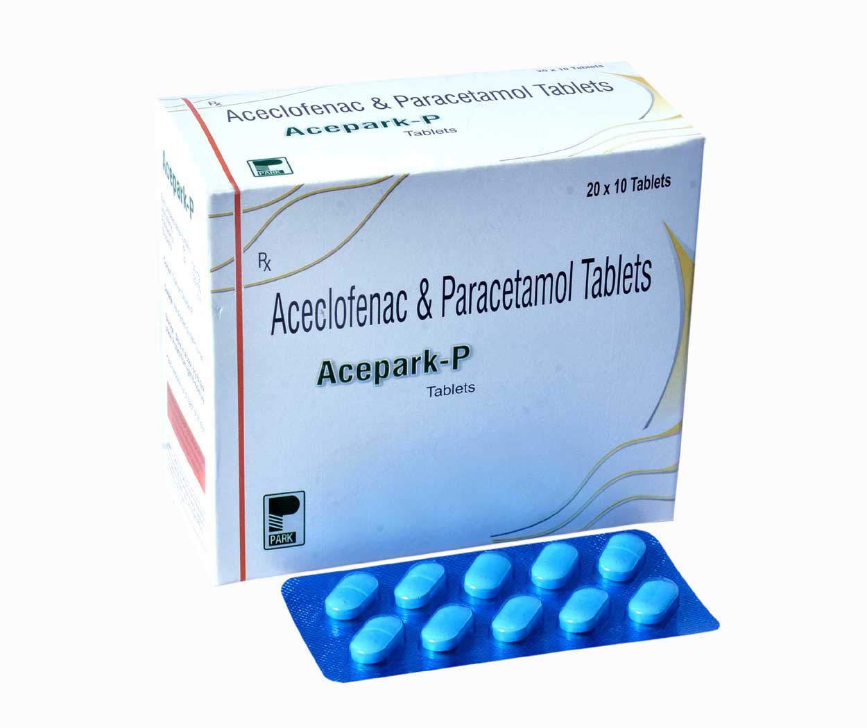 Product Name: Acepark P, Compositions of Acepark P are Aceclofenac & Paracetamol Tablets  - Park Pharmaceuticals