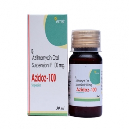 Product Name: Azidoz 100, Compositions of are  Azithromycin 100 mg per 5 ml - Ernst Pharmacia