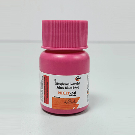 Product Name: Nicit 2.6, Compositions of Nicit 2.6 are Nitroglycerin Controlled Release Tablets 2.6 mg - Asterisk Laboratories