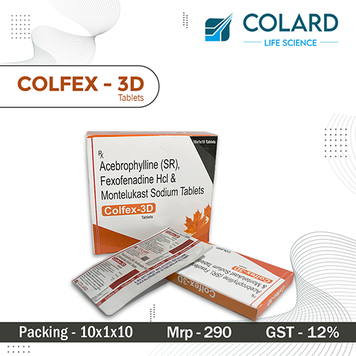Product Name: COLFEX   3D, Compositions of COLFEX   3D are Acebrophylline (SR), - Colard Life Science
