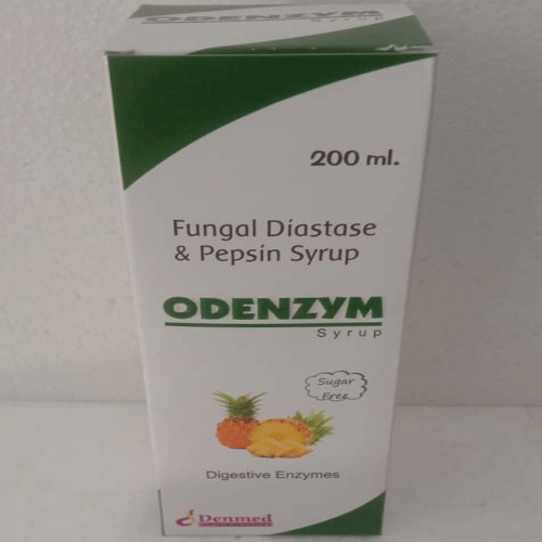 Product Name: Odenzym, Compositions of Odenzym are Fungal Diastase & Pepsin - Denmed Pharmaceutical