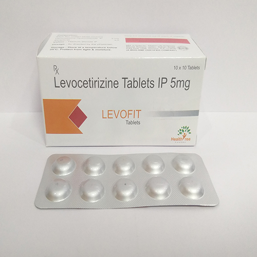Product Name: Levofit, Compositions of Levofit are Levocitrizine Tablets IP 5 mg - Healthtree Pharma (India) Private Limited