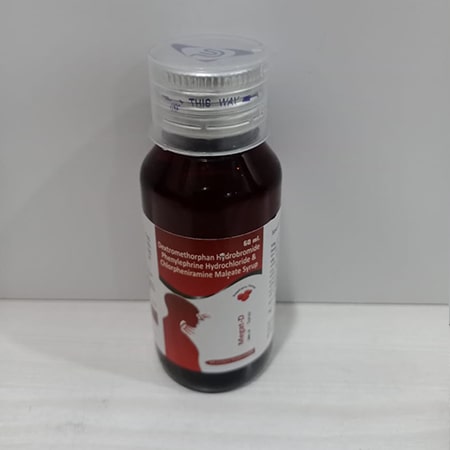 Product Name: Megat D, Compositions of Megat D are Dexdromethorphan Hydrobromide  Phenylephrine Hydrochloride & Chlorpheniramine  Maleate Syrup - Soinsvie Pharmacia Pvt. Ltd