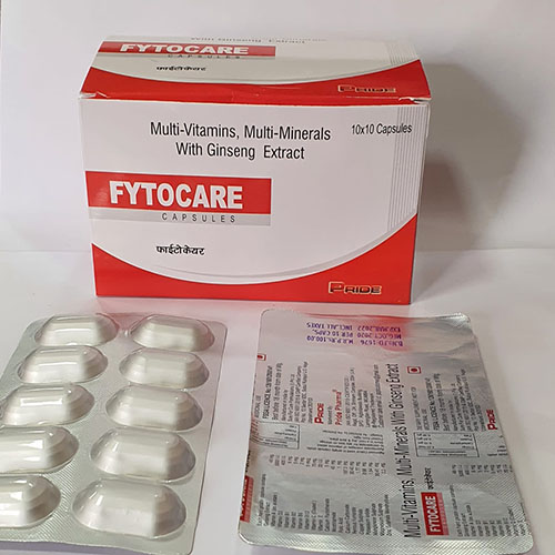 Product Name: Fytocare , Compositions of Fytocare  are Multi-Vitamins & Multi-Mineral with Ginseg Extract - Pride Pharma