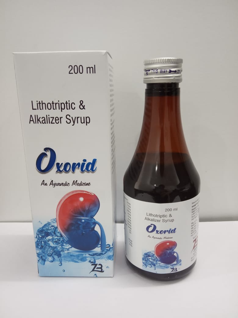 Product Name: Oxorid Syrup, Compositions of Lithotriptic & Alkalizer Syrup are Lithotriptic & Alkalizer Syrup - Zumax Biocare