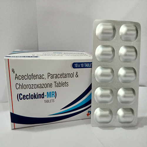 Product Name: Ceclokind MR, Compositions of Ceclokind MR are Aceclofenac, Paracetamol & Chlorzoxazone Tablets - Paraskind Healthcare