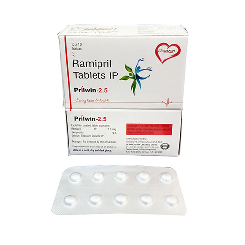 Product Name: Parilwin 2.5, Compositions of are Ramipril Tablets IP - Arlak Biotech