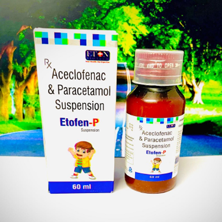 Product Name: Etofen P, Compositions of Etofen P are Aceclofenac & Paracetamol Suspension - Eton Biotech Private Limited