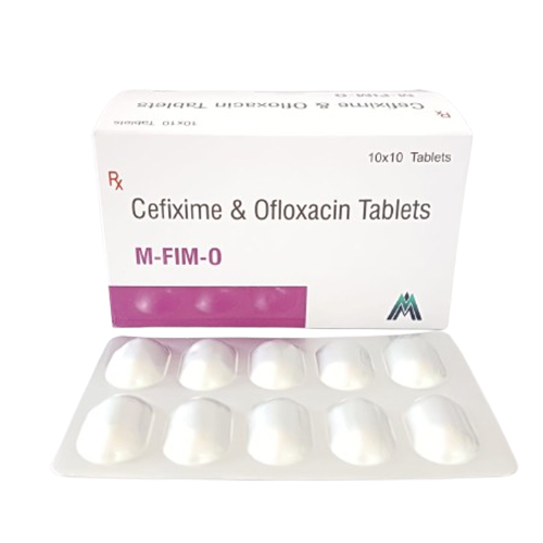 Product Name: M FIM 0, Compositions of M FIM 0 are Cefixime & Ofloxacin Tablets - Medlo Biotech