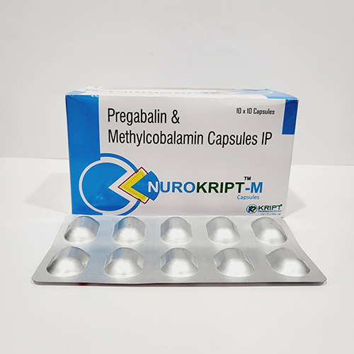 Product Name: Nurokript M, Compositions of Nurokript M are Pregabalin &  Methylcobalamin Capsules IP - Kript Pharmaceuticals