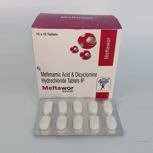 Product Name: Meftawor, Compositions of Meftawor are Mefenamic Acid & Dicyclomine Hydrochloride Tablets IP - WHC World Healthcare