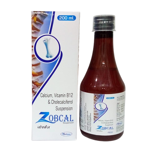 Product Name: Zobcal, Compositions of Zobcal are Calcium, Vitamin B12 and Cholecalciferol Suspension - Mediphar Lifesciences Private Limited