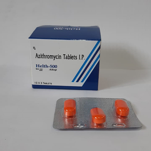 Product Name: Helth 500, Compositions of Helth 500 are Azithromycin Tablets IP - Altop HealthCare