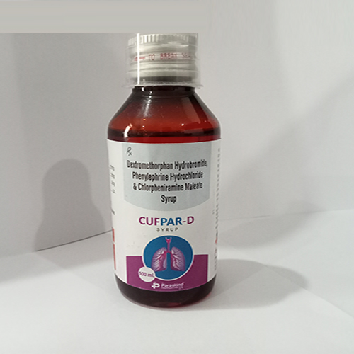 Product Name: Cufpar D, Compositions of Cufpar D are Dextromethorphan HCL, Phenylphrine HCL & Chlorpheniramine Maleate Syrup  - Paraskind Healthcare