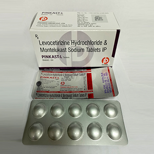 Product Name: Pinkast L, Compositions of Pinkast L are Levocetirizine Hydrochloride & Montelukast Sodium Tablets IP - Pinamed Drugs Private Limited