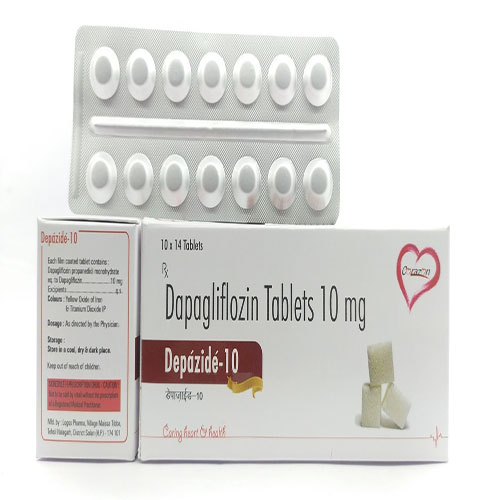 Product Name: Depazide 10, Compositions of Depazide 10 are Dapagliflozin Tablets 10 mg - Arlak Biotech