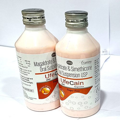 Product Name: Ufecain, Compositions of Ufecain are Magaldrate & Simethicone Oral Suspension USP - Euphony Healthcare