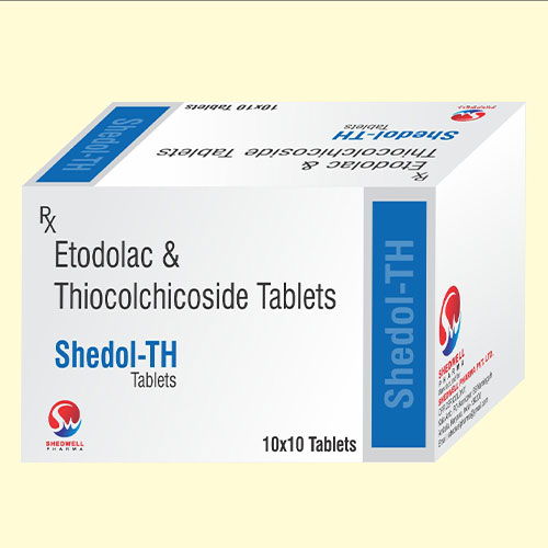 Product Name: Shedol TH, Compositions of Shedol TH are Etodalac & Thiocolchicoside - Shedwell Pharma Private Limited