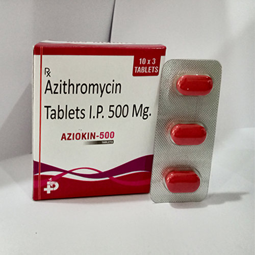 Product Name: Aziokin 500, Compositions of Aziokin 500 are Azithromycin Tablets IP 500 mg - Paraskind Healthcare