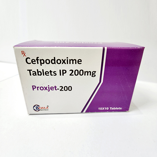 Product Name: Proxjet 200, Compositions of Proxjet 200 are Cefpodoxime Tablets IP 200mg - Bkyula Biotech