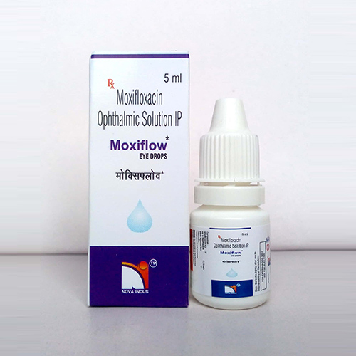 Product Name: Moxiflow, Compositions of Moxiflow are Mosifloxacin Ophthalmic Solution IP - Nova Indus Pharmaceuticals