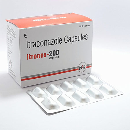 Product Name: Itronex 200, Compositions of Itronex 200 are Itraconazole Capsules  - Noxxon Pharmaceuticals Private Limited