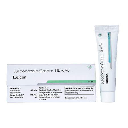Product Name: LUZICON, Compositions of are Luliconazole Cream 1% w/w - Cista Medicorp