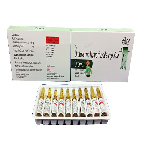 Product Name: Drowar, Compositions of Drowar are Drotaverine Hydrochloride Injection - Arlak Biotech