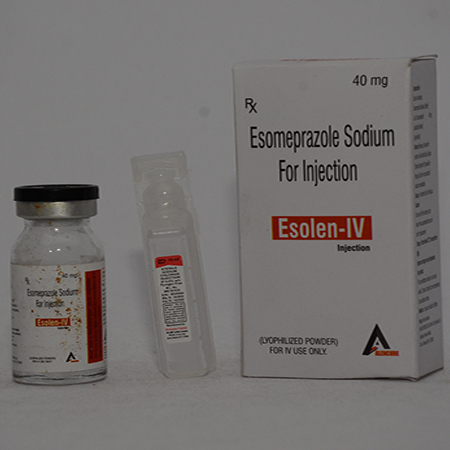 Product Name: ESOLEN IV, Compositions of ESOLEN IV are Esomeprazole Sodium For Injection - Alencure Biotech Pvt Ltd
