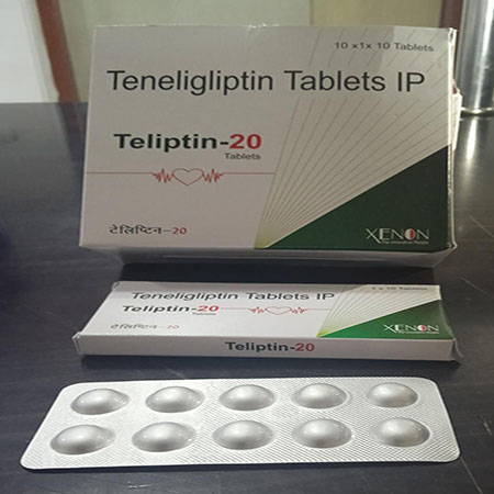 Product Name: Teliptin 20, Compositions of Teliptin 20 are Teneligliptin Tablets IP - Xenon Pharma Pvt. Ltd