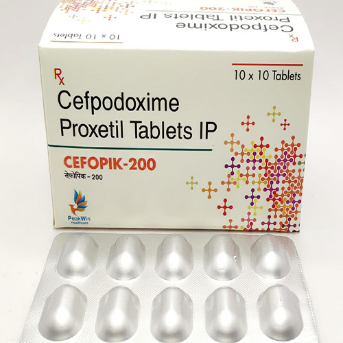 Product Name: Cefopik 200, Compositions of Cefopik 200 are Cefpodoxime Proxetil Tablets IP - Peakwin Healthcare