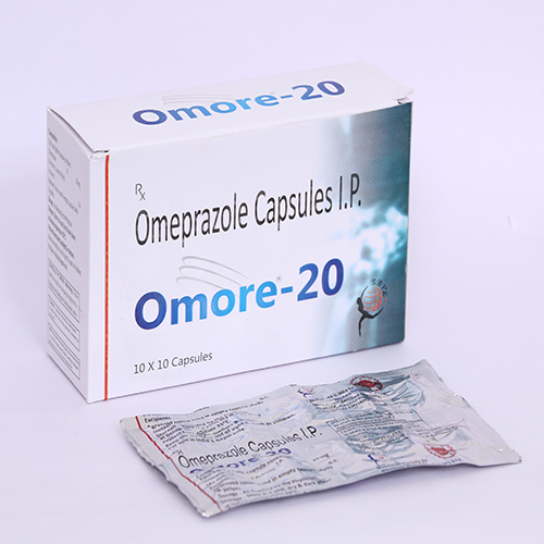 Product Name: OMORE 20, Compositions of OMORE 20 are Omeprazole Capsules - Biomax Biotechnics Pvt. Ltd