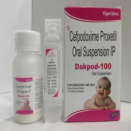 Product Name: Dakpod 100, Compositions of Dakpod 100 are Cefpodoxime Proxetil Oral Suspension IP - Dakgaur Healthcare