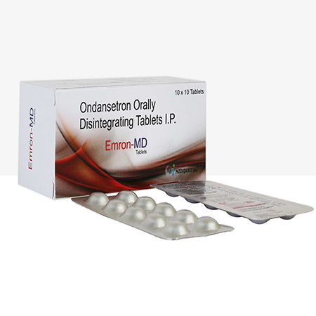 Product Name: EMRON MD, Compositions of EMRON MD are Ondansetron Orally Disintegrating Tablets IP - Mediquest Inc