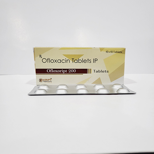 Product Name: Ofloxoript 200, Compositions of Ofloxoript 200 are Ofloxacin Tablets IP - Kript Pharmaceuticals
