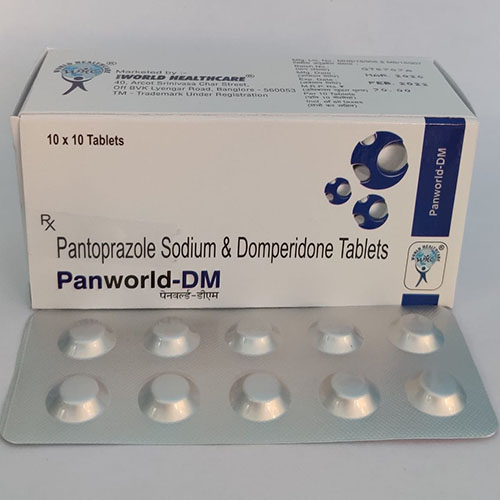 Product Name: Panworld DM, Compositions of Panworld DM are Pantoprazole Sodium & Domperidone Tablets - WHC World Healthcare