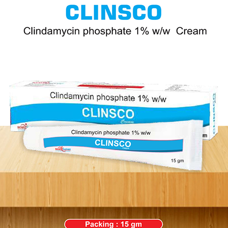 Product Name: Clinsco, Compositions of Clinsco are Clindamycin Phosphate 1% w/w Cream - Scothuman Lifesciences