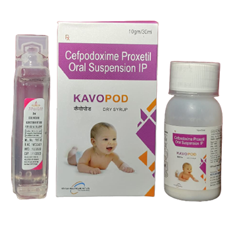 Product Name: Kavopod, Compositions of Kavopod are Cefpodoxime Proxetil Oral Suspension IP - Kevlar Healthcare Pvt Ltd