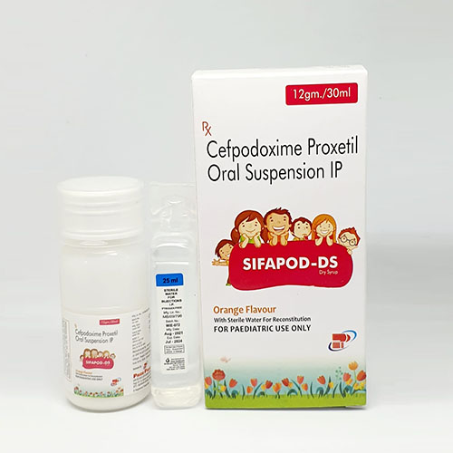 Product Name: Sifapod DS, Compositions of Sifapod DS are Cefpodoxime Proxtil Oral Suspension IP - Pride Pharma