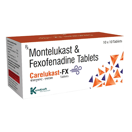 Product Name: CarelukastFX, Compositions of CarelukastFX are Montelukast & Fexofenadine - KureKraft Pharmaceuticals