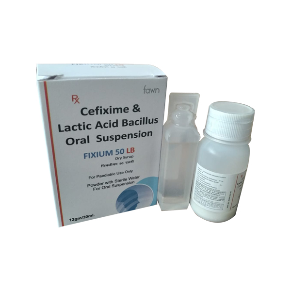 Product Name: FIXIUM 50 LB, Compositions of Cefixime 50 mg.With Water Lactic acid bacillus are Cefixime 50 mg.With Water Lactic acid bacillus - Fawn Incorporation